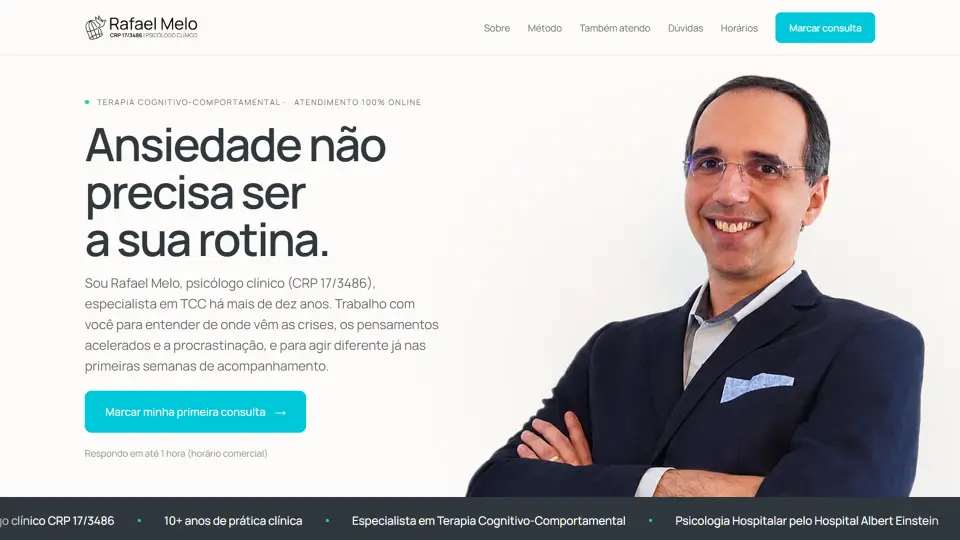 Capa do site Rafael D. Melo Psi